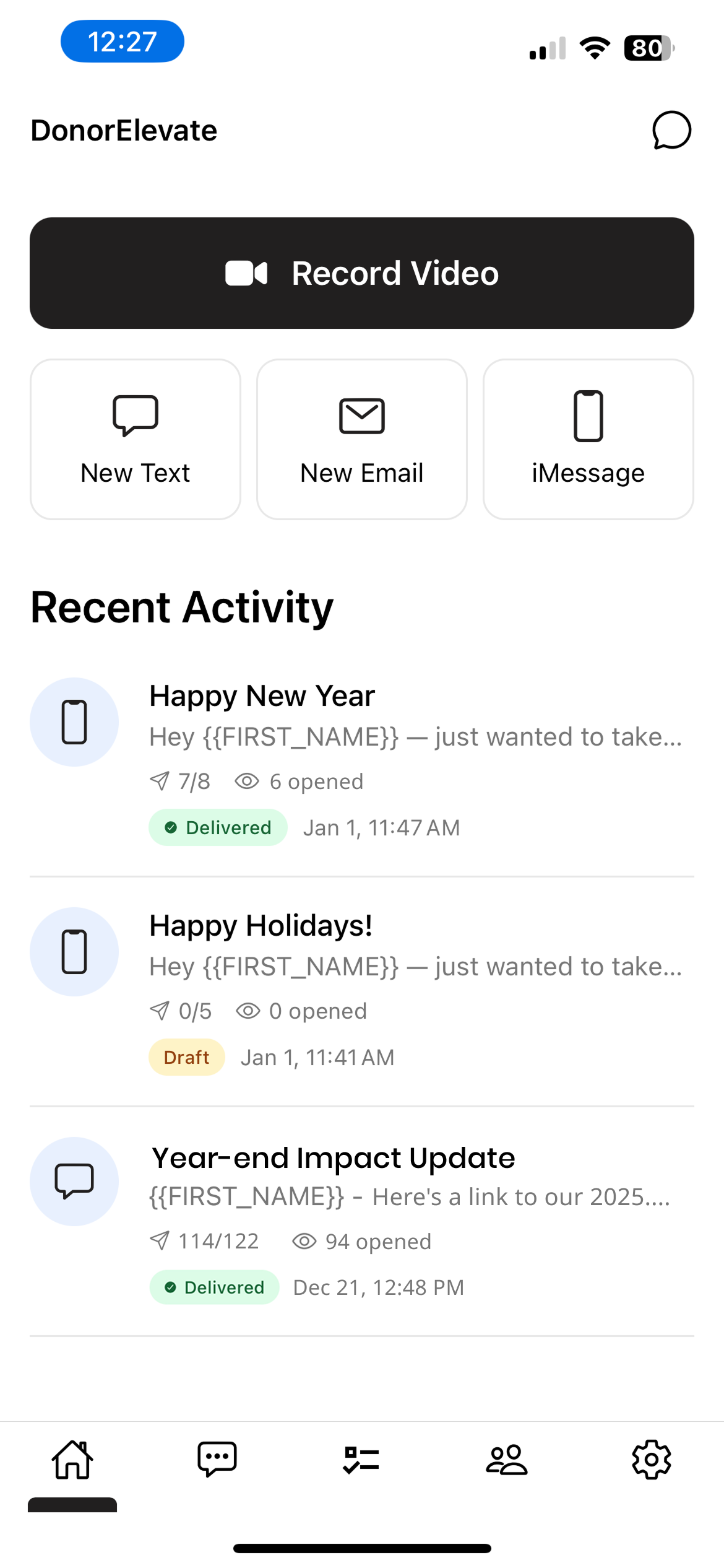 DonorElevate App Interface